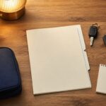 Car key, insurance folder, and records after a teen-driver crash